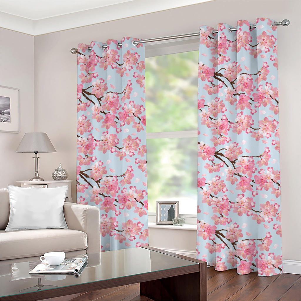 Sakura Flower Cherry Blossom Print Grommet Curtains