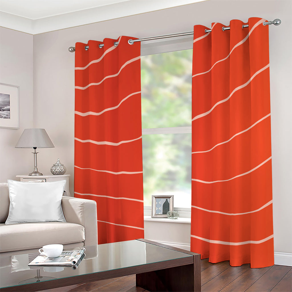 Salmon Artwork Print Grommet Curtains