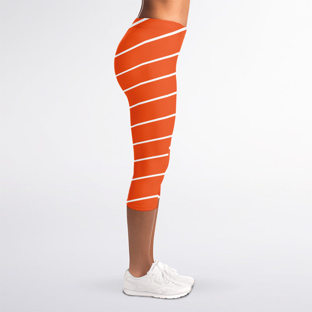 Salmon Print Women's Capri Leggings