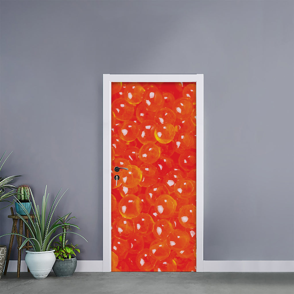 Salmon Roe Print Door Sticker