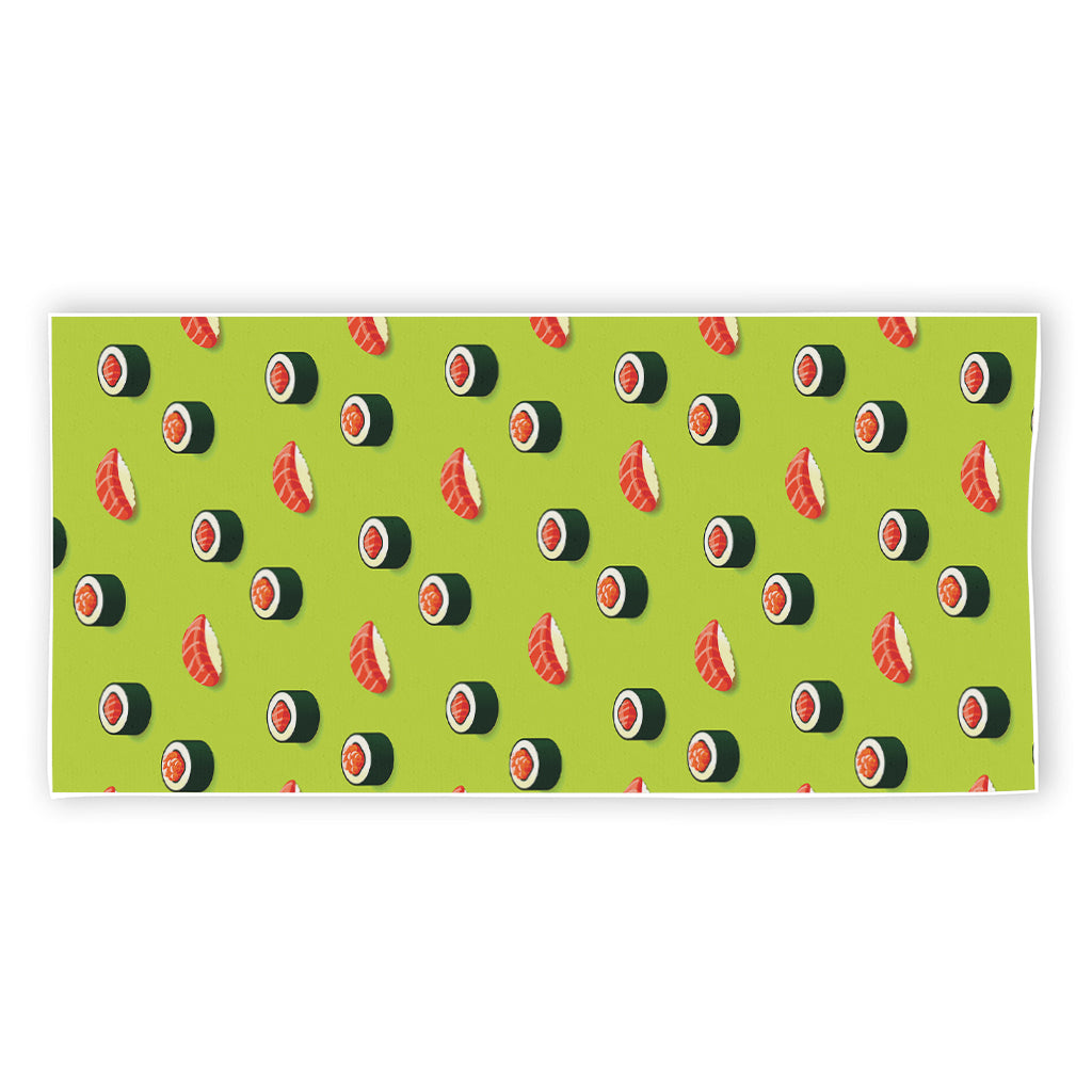 Salmon Sushi And Rolls Pattern Print Beach Towel