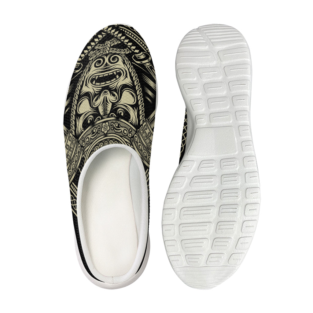 Samurai Warrior Mask Print Mesh Casual Shoes