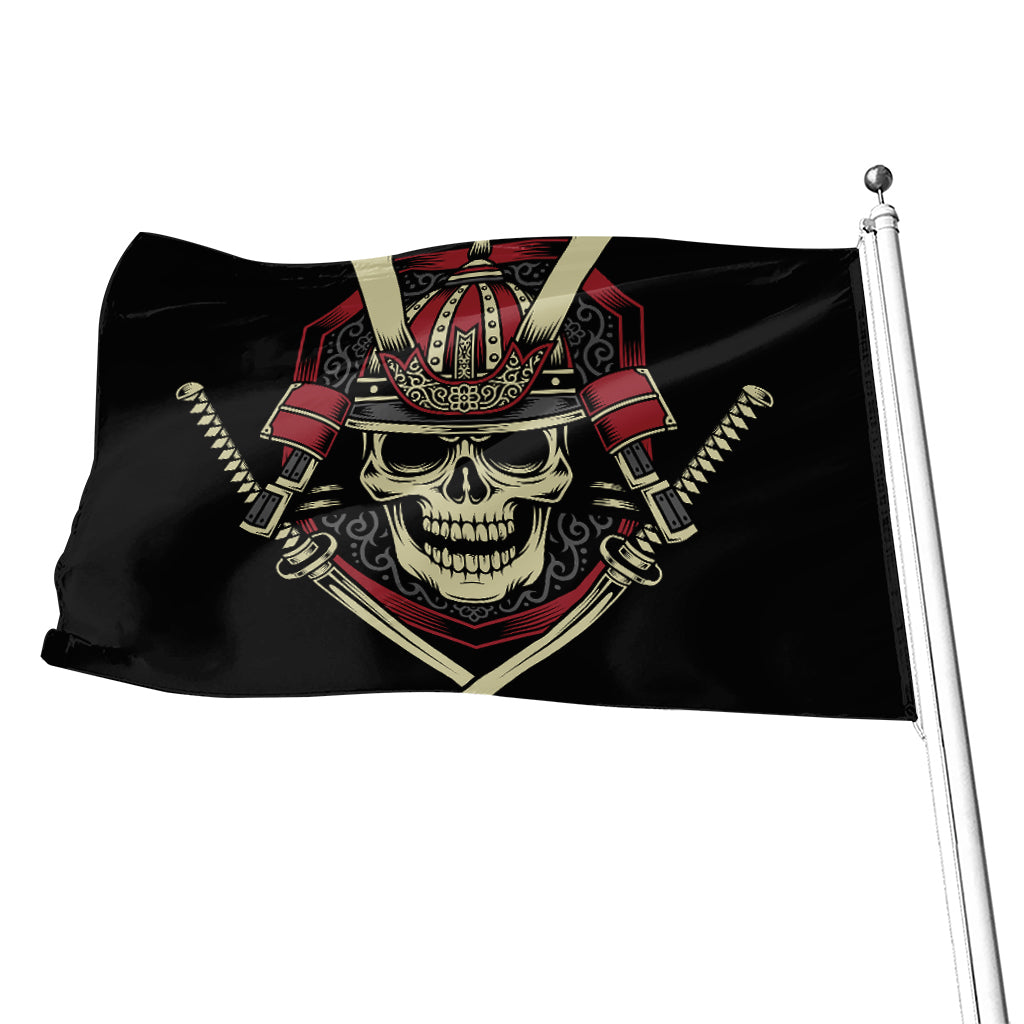 Samurai Warrior Skull Print Flag