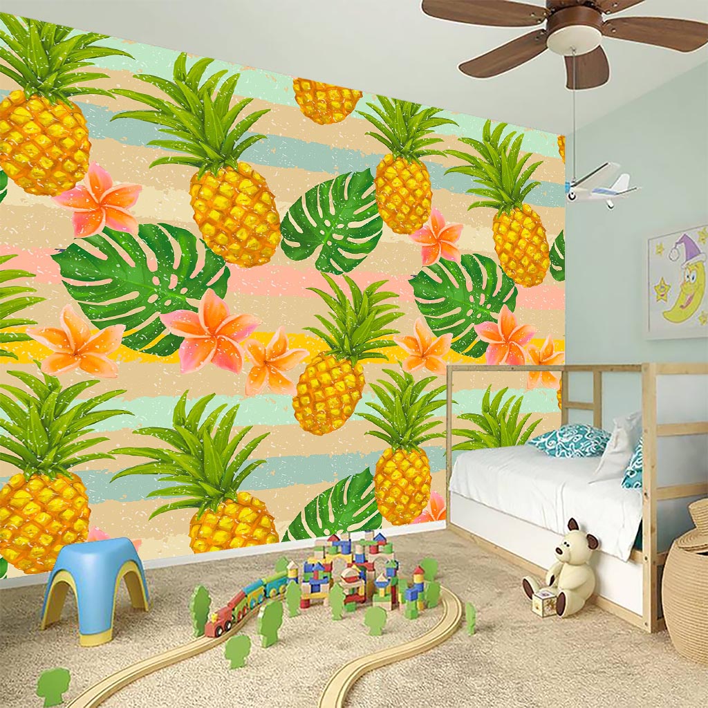 Sand Beach Pineapple Pattern Print Wall Sticker
