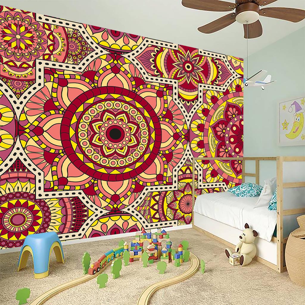 Sangria Mandala Bohemian Pattern Print Wall Sticker