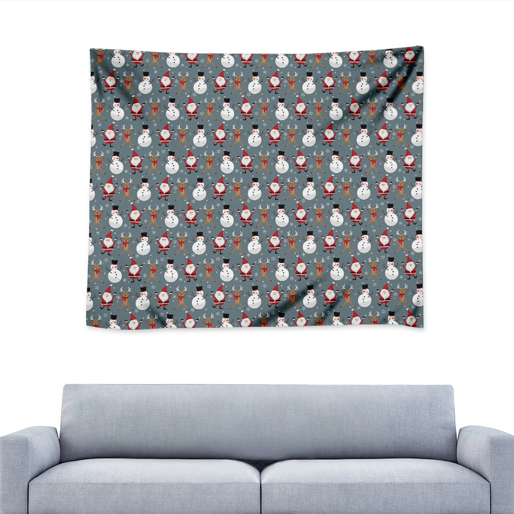 Santa Claus And Friends Pattern Print Tapestry