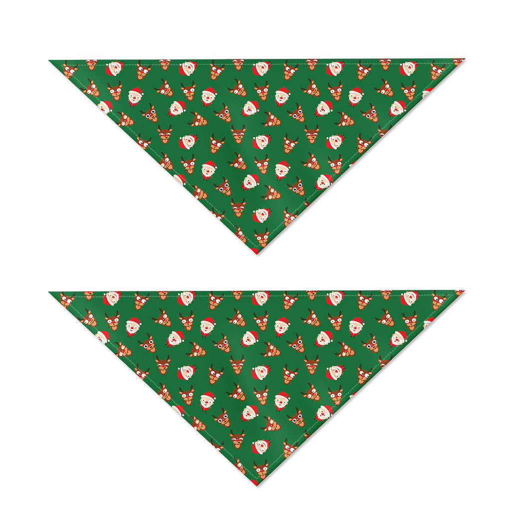 Santa Claus And Reindeer Emoji Print Dog Bandana