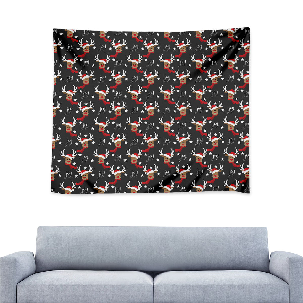 Santa Claus Deer Pattern Print Tapestry