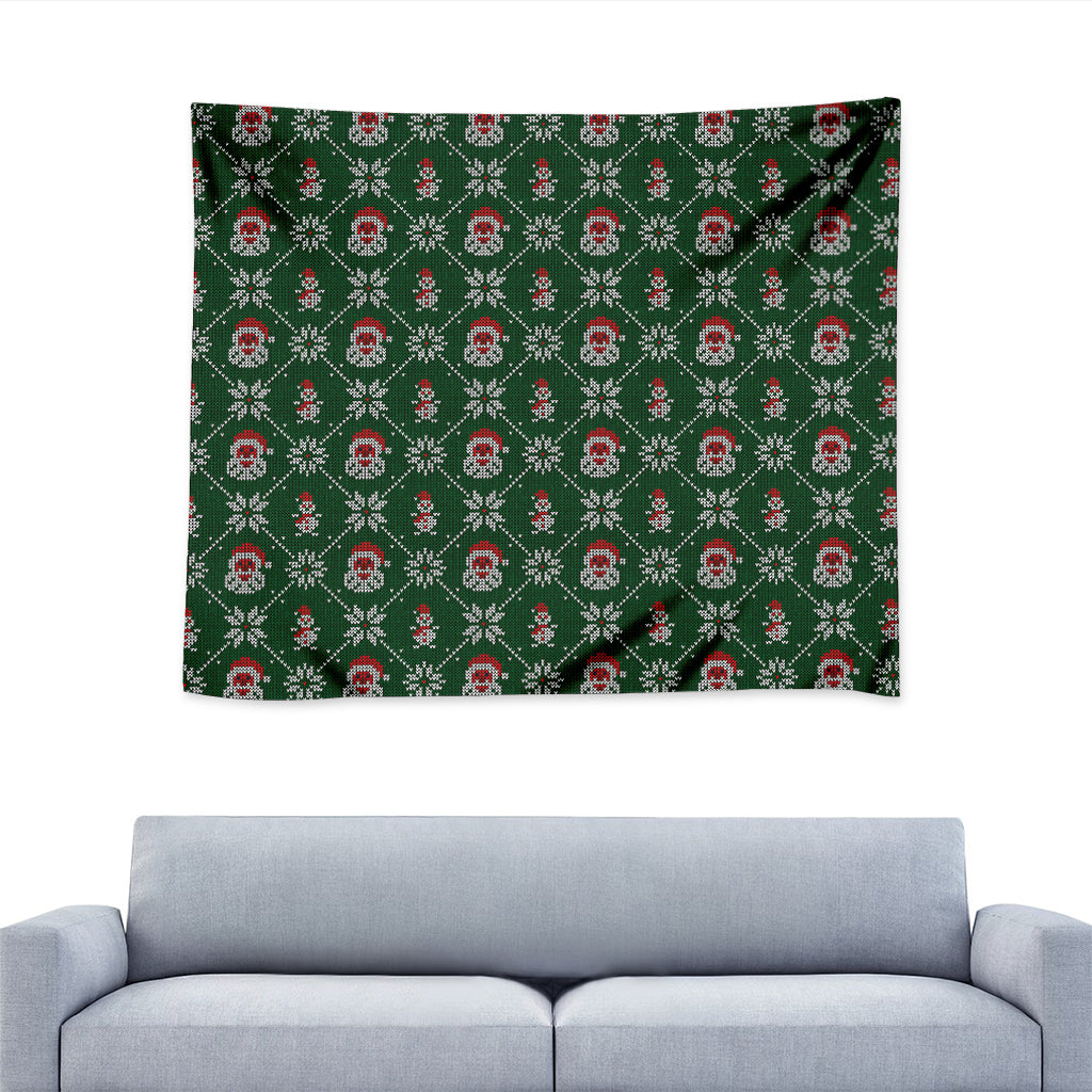 Santa Claus Knitted Pattern Print Tapestry