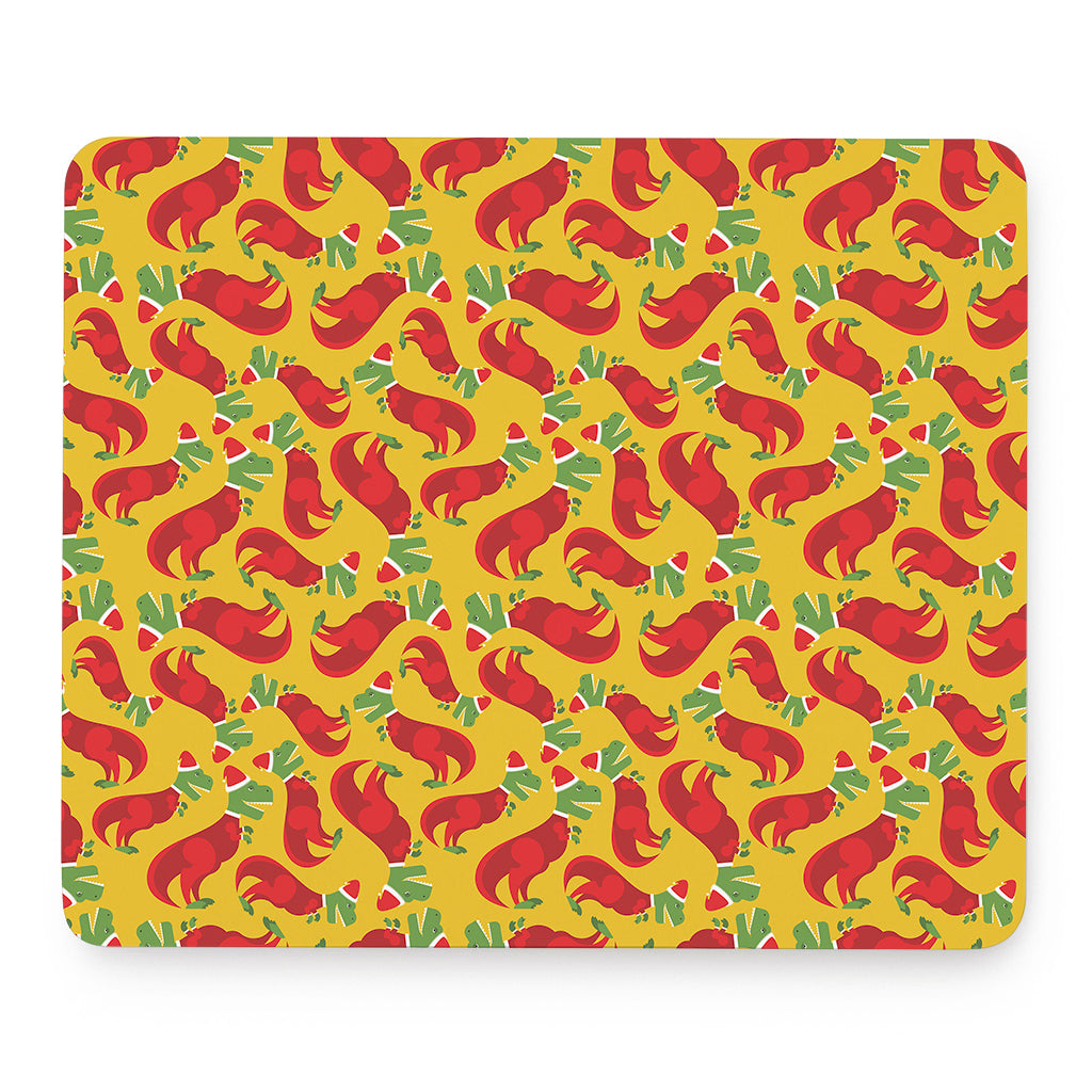Santa Claus T-Rex Christmas Dino Print Mouse Pad