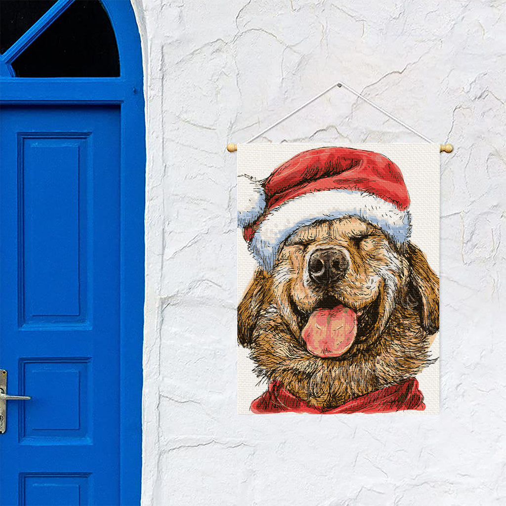 Santa Labrador Retriever Print Garden Flag