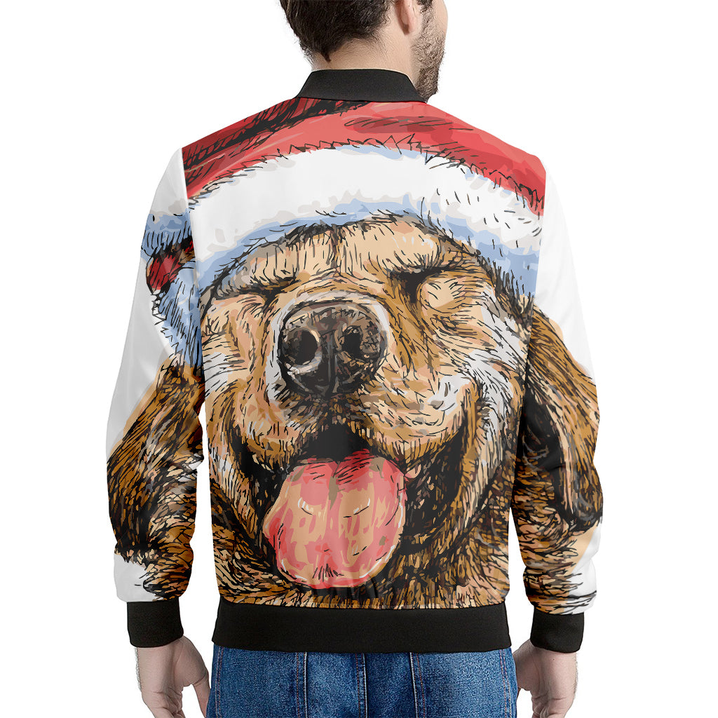 Santa Labrador Retriever Print Men's Bomber Jacket