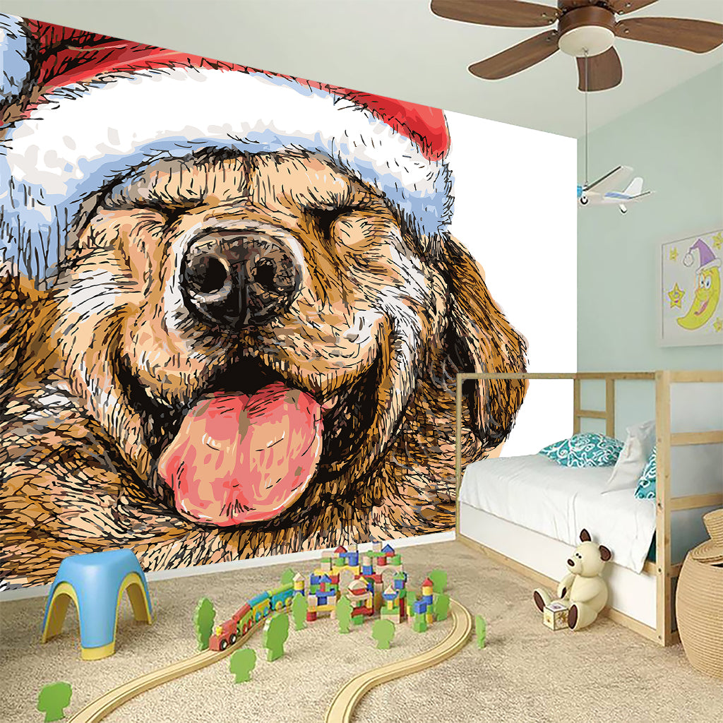 Santa Labrador Retriever Print Wall Sticker