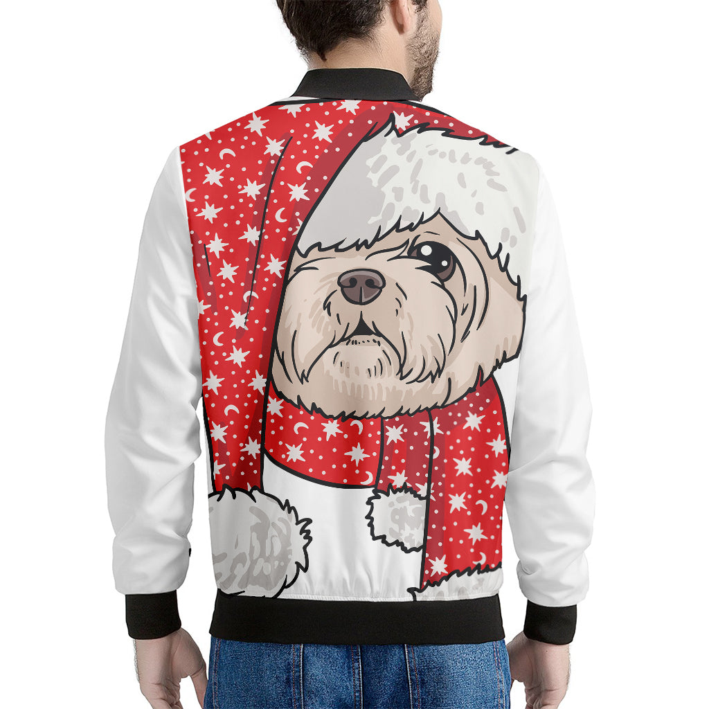 Santa Shih Tzu Print Men's Bomber Jacket