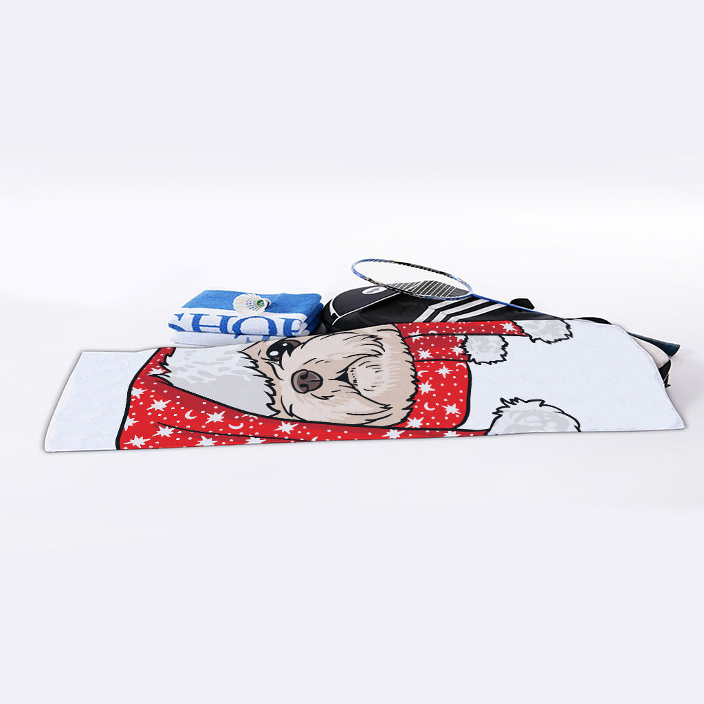 Santa Shih Tzu Print Sports Towel