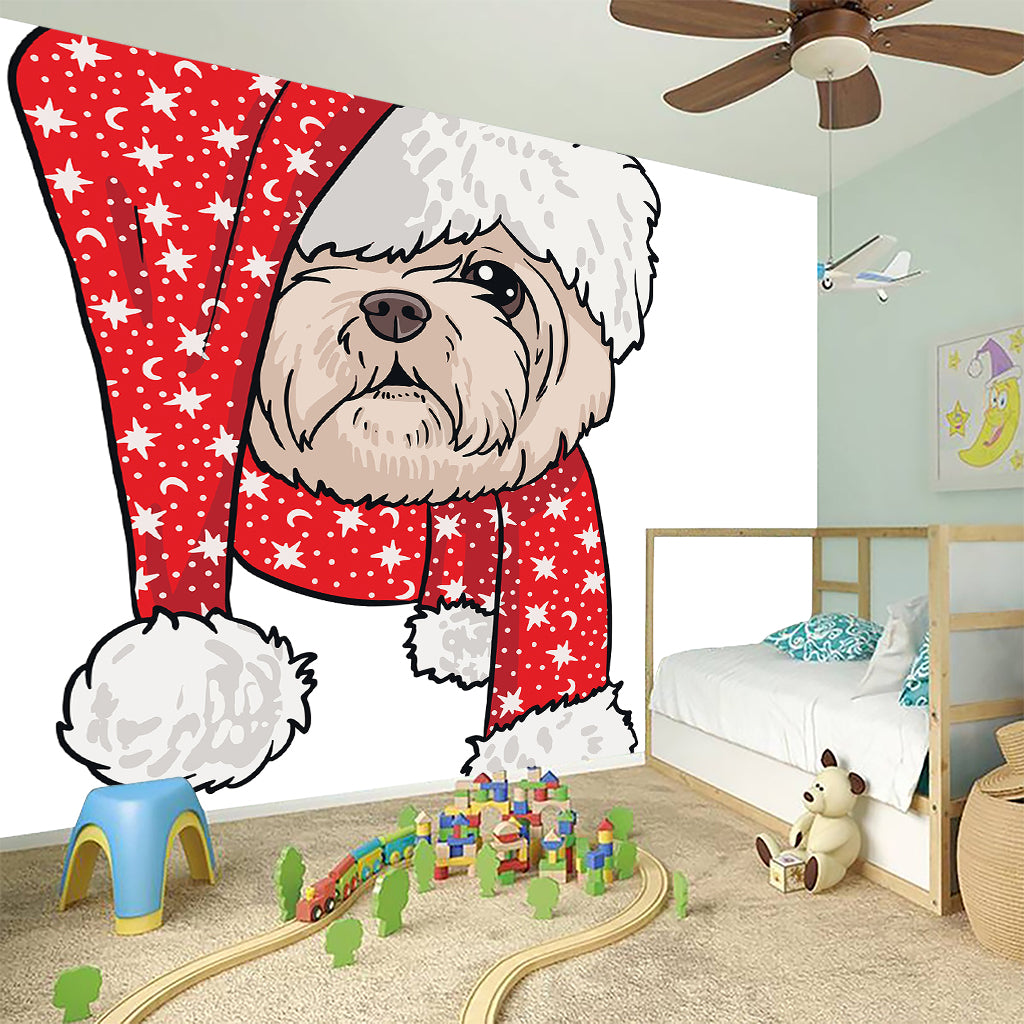 Santa Shih Tzu Print Wall Sticker