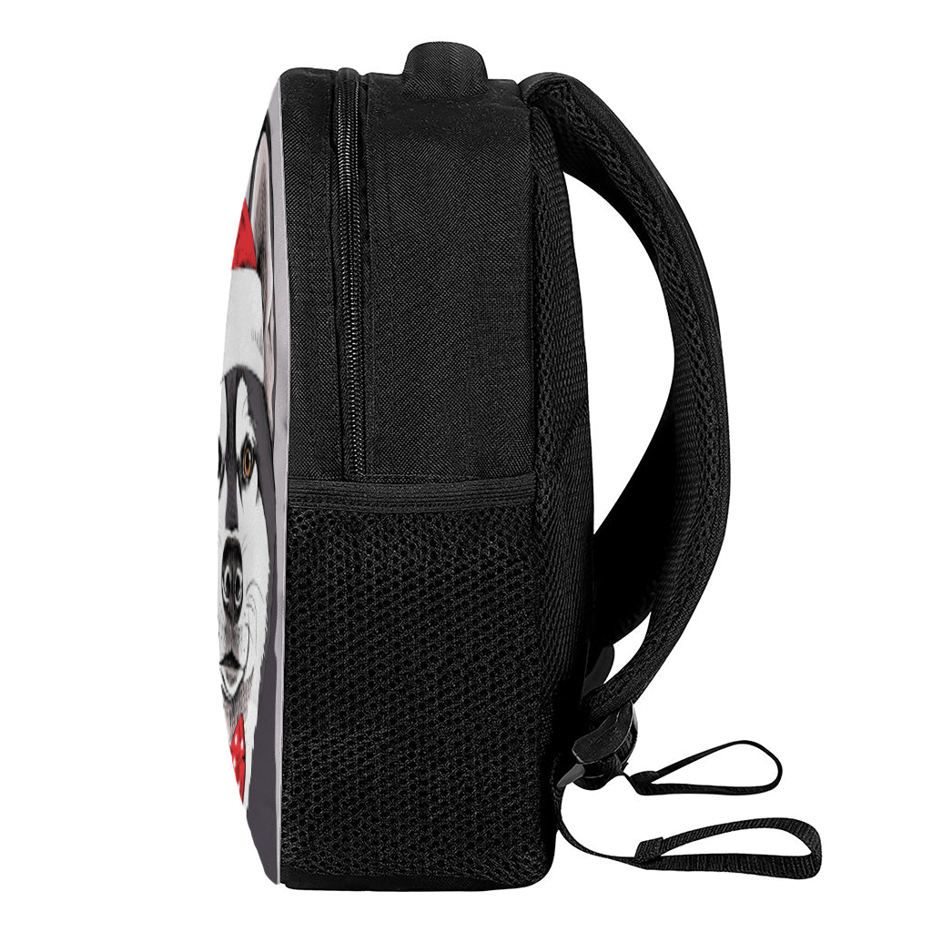 Santa Siberian Husky Print Casual Backpack