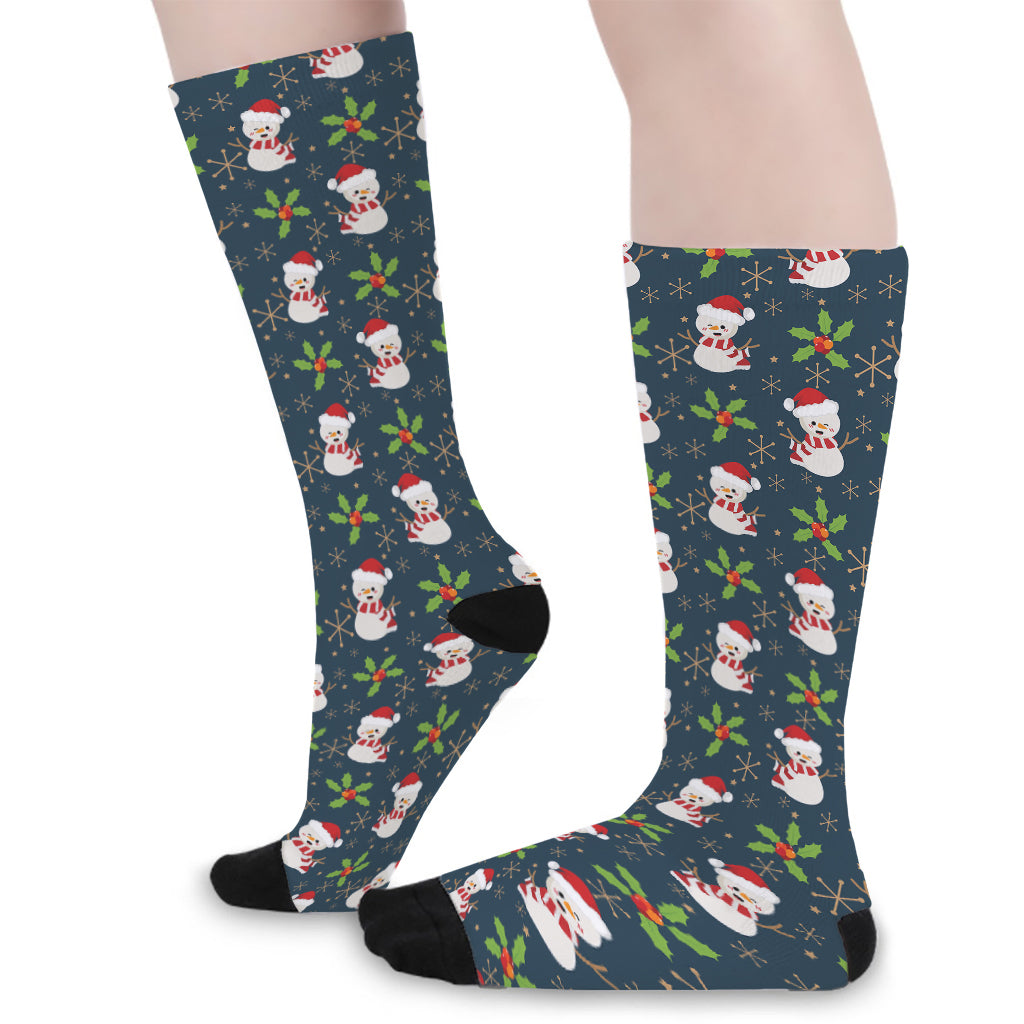 Santa Snowman Pattern Print Long Socks