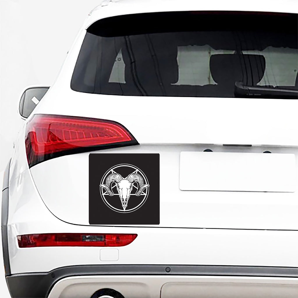 Satan Goat Skull Pentagram Print Car Sticker