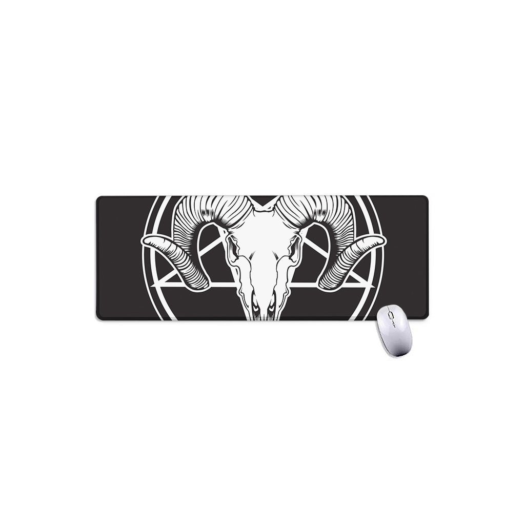 Satan Goat Skull Pentagram Print Extended Mouse Pad