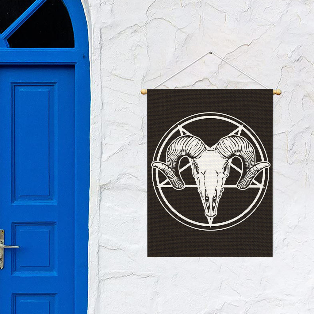 Satan Goat Skull Pentagram Print Garden Flag