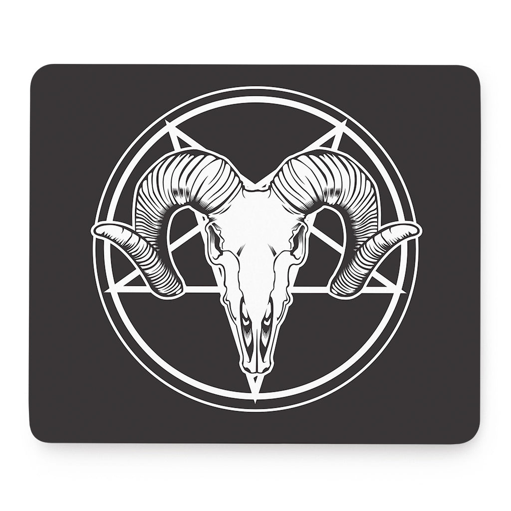 Satan Goat Skull Pentagram Print Mouse Pad