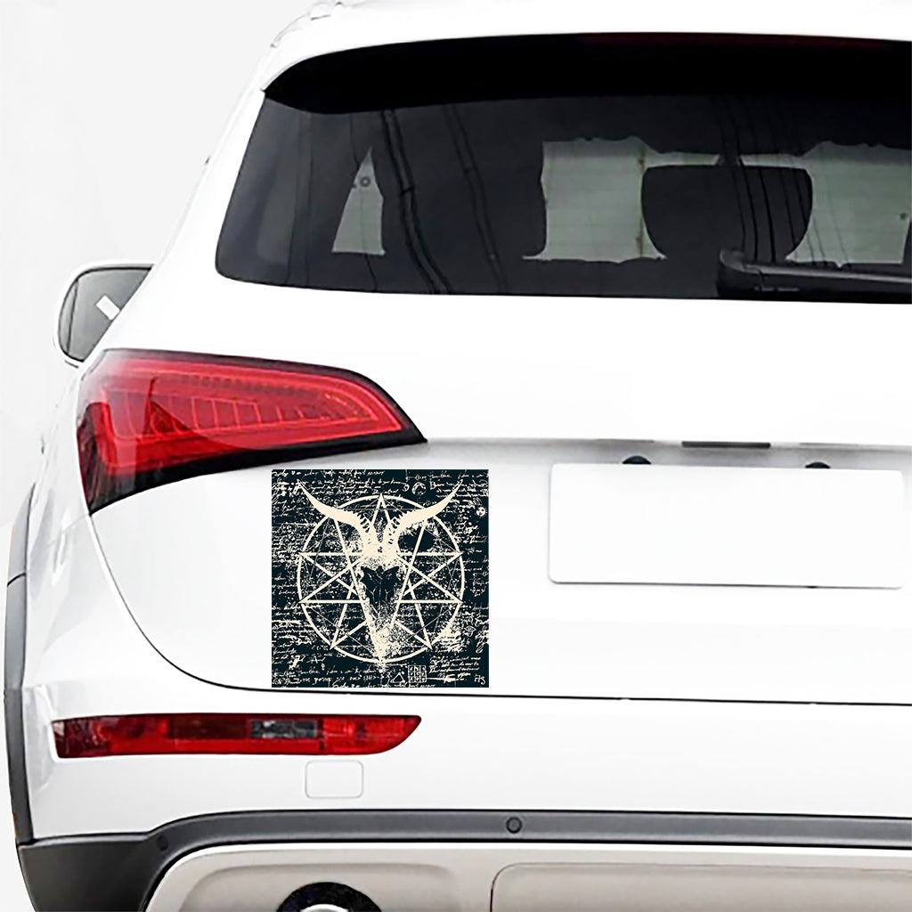 Satan Goat Skull Symbol Print Car Sticker
