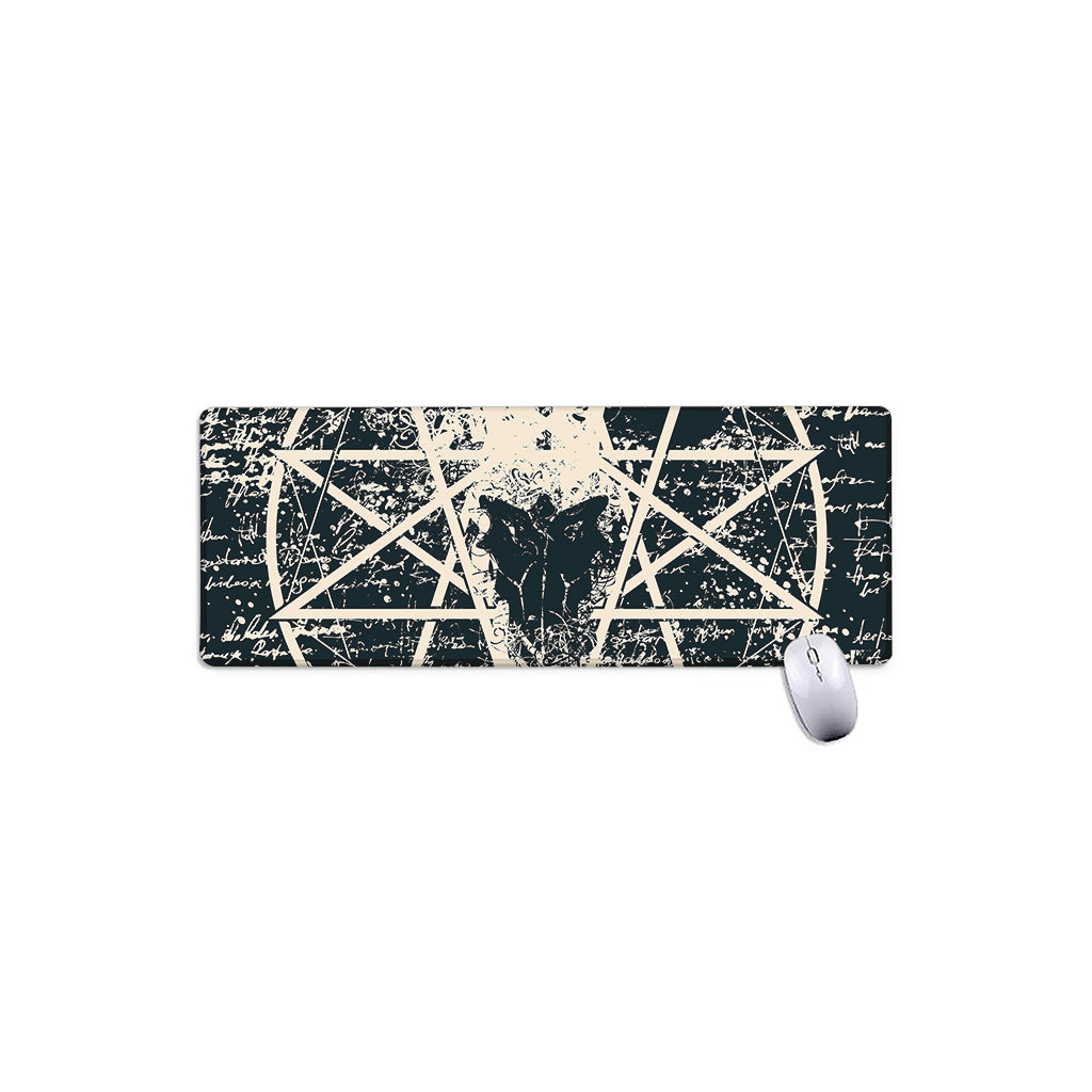 Satan Goat Skull Symbol Print Extended Mouse Pad