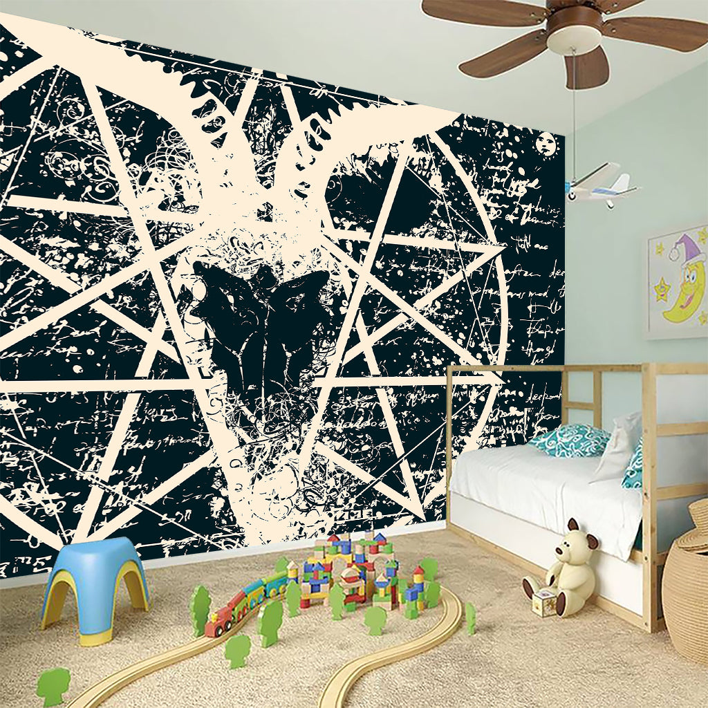 Satan Goat Skull Symbol Print Wall Sticker