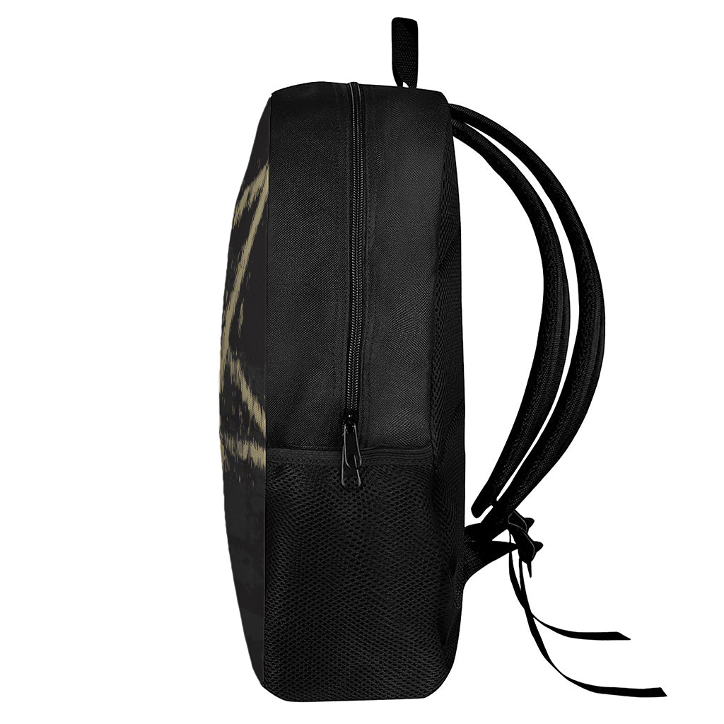 Satanic Pentagram Skull Print 17 Inch Backpack