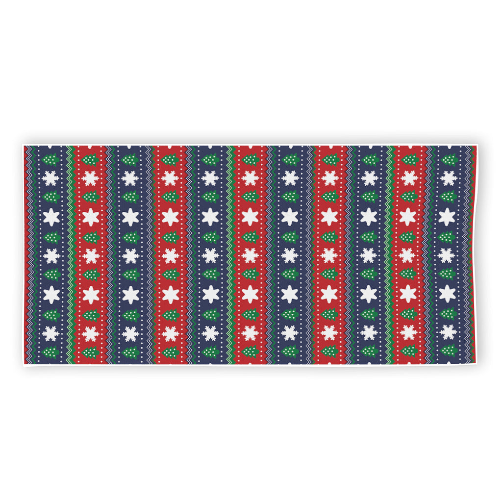 Scandinavian Christmas Pattern Print Beach Towel