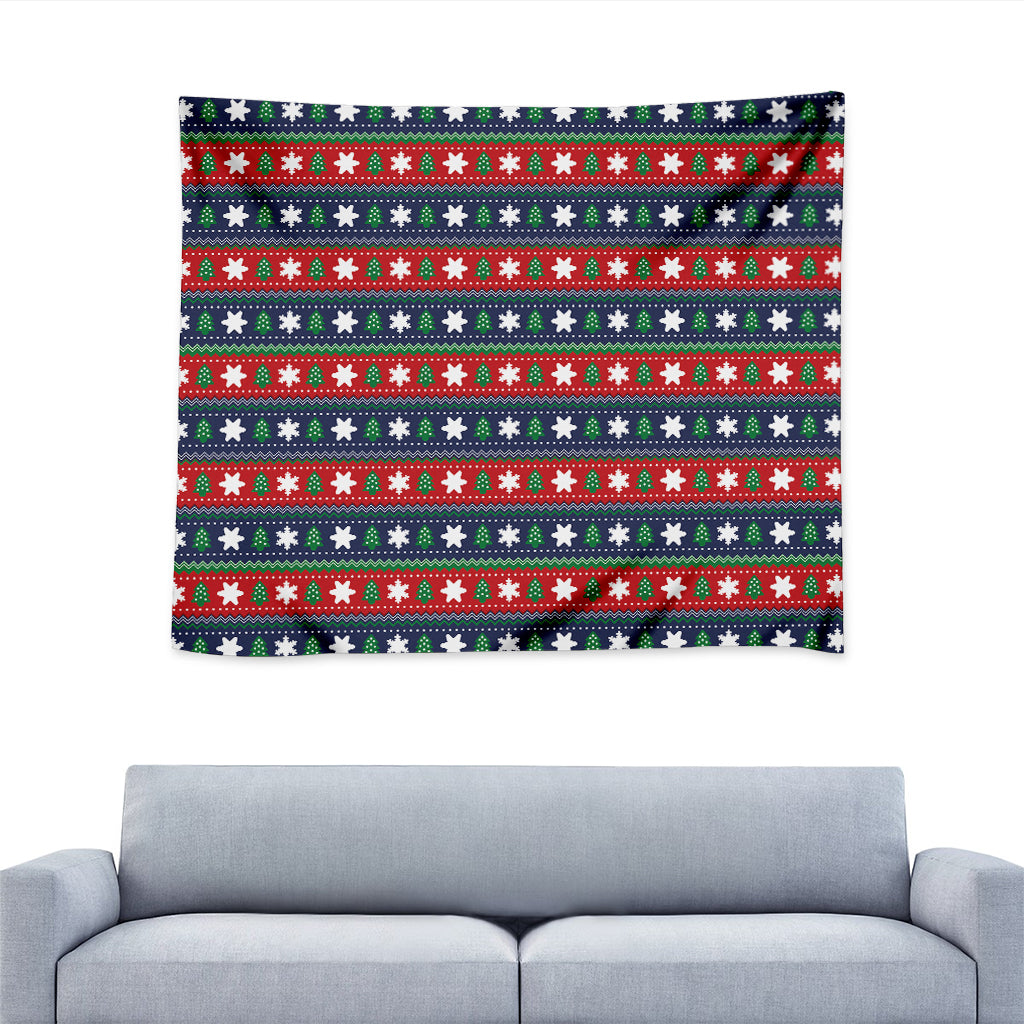 Scandinavian Christmas Pattern Print Tapestry
