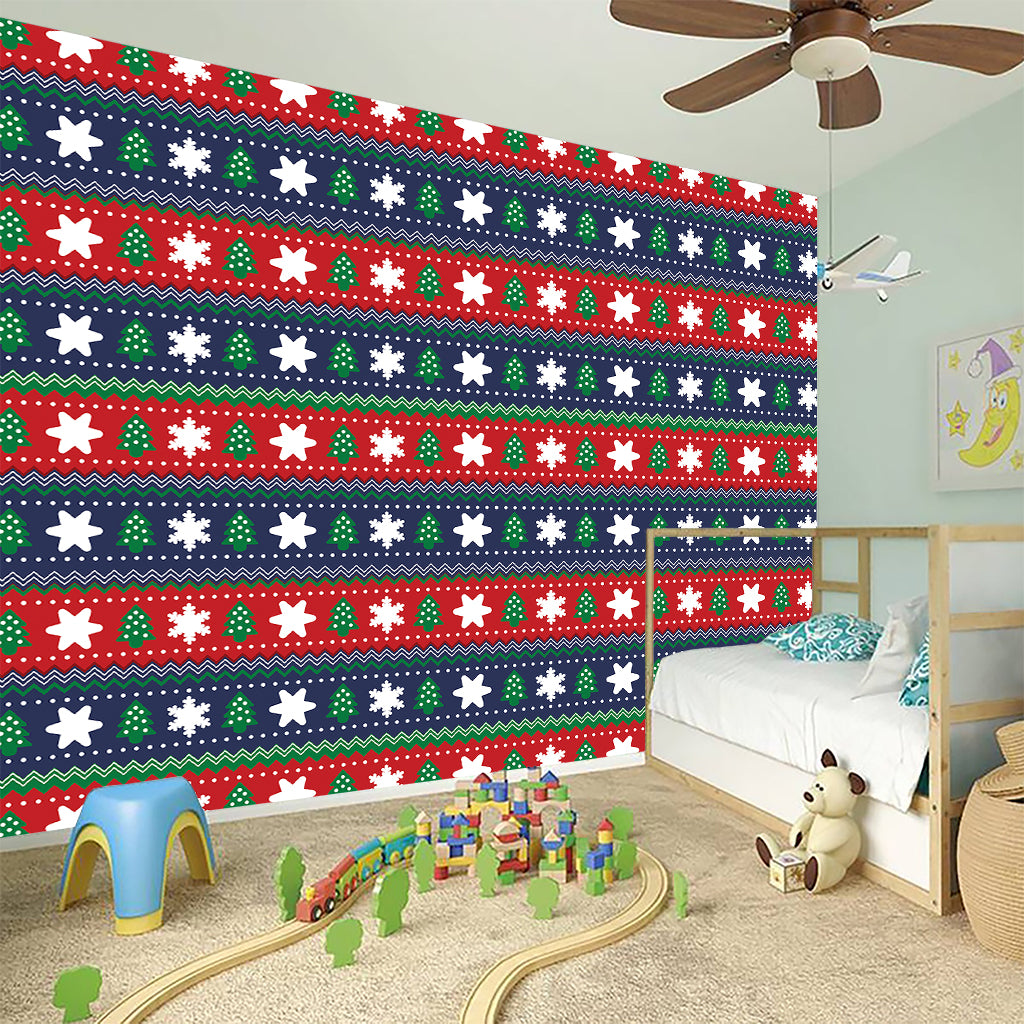 Scandinavian Christmas Pattern Print Wall Sticker