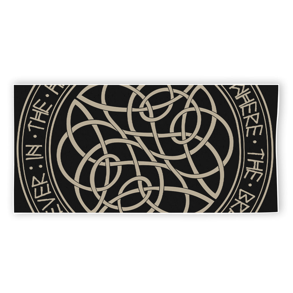 Scandinavian Viking Symbol Print Beach Towel