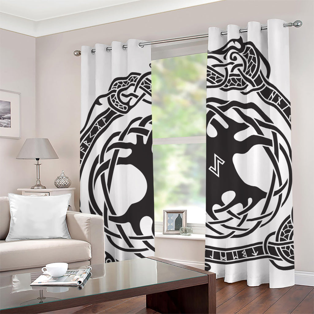 Scandinavian Yggdrasil Print Grommet Curtains
