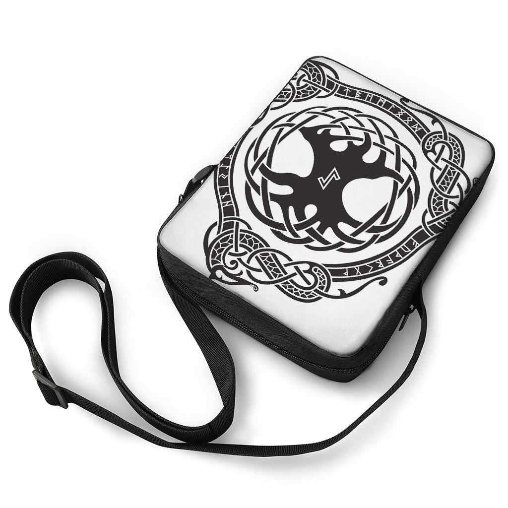 Scandinavian Yggdrasil Print Rectangular Crossbody Bag