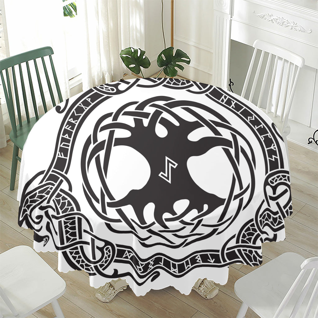 Scandinavian Yggdrasil Print Waterproof Round Tablecloth