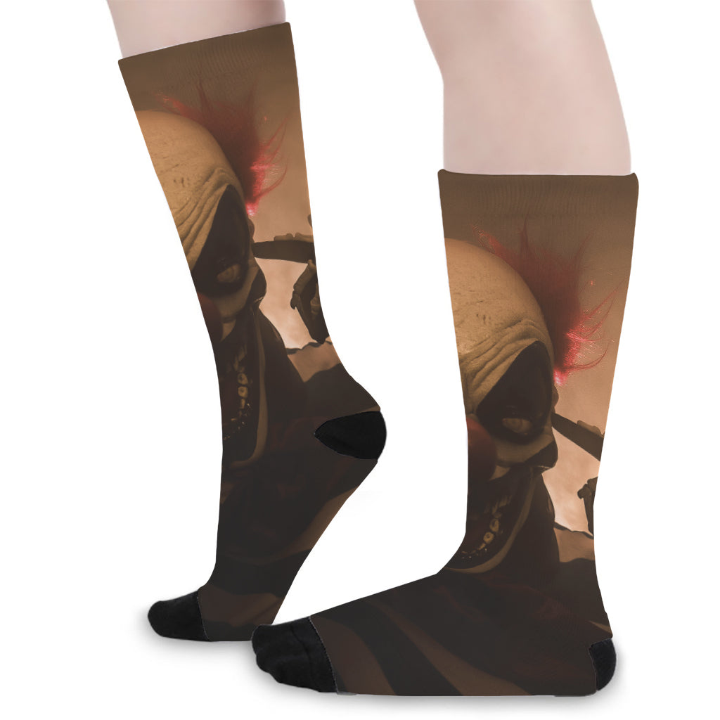 Scary Clown Print Long Socks