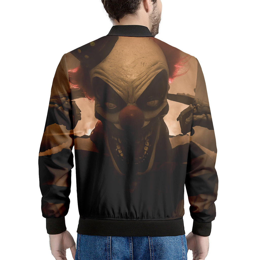 Scary Clown Print Men's Bomber Jacket