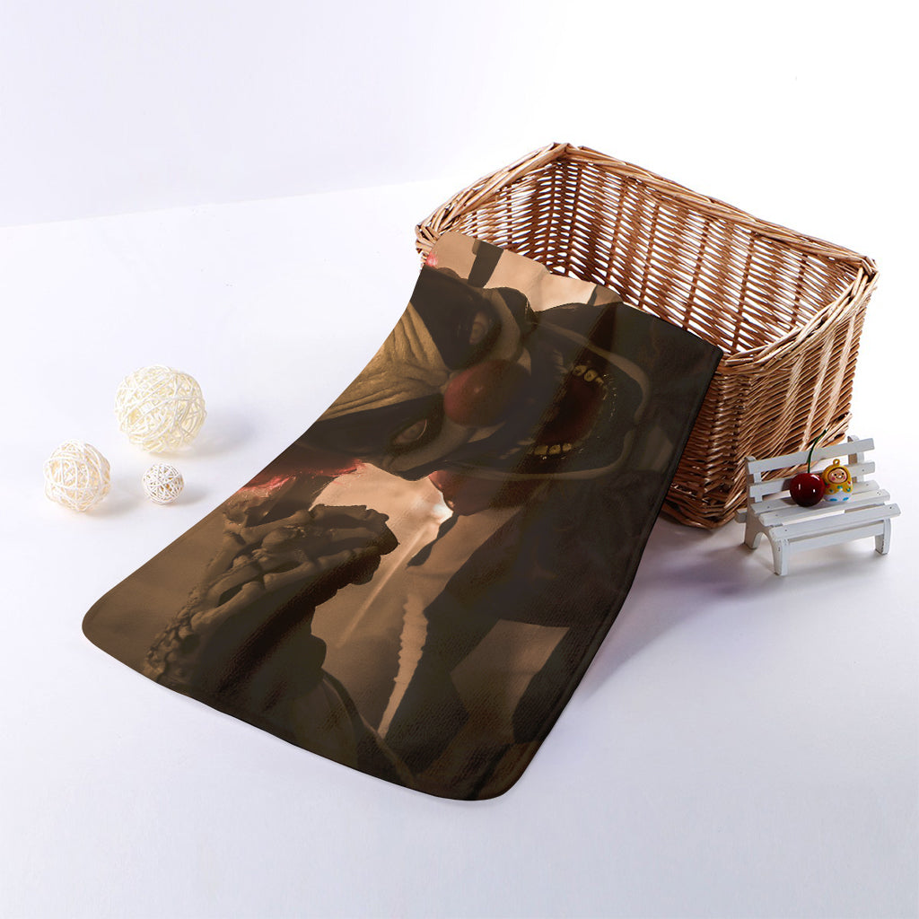 Scary Clown Print Towel