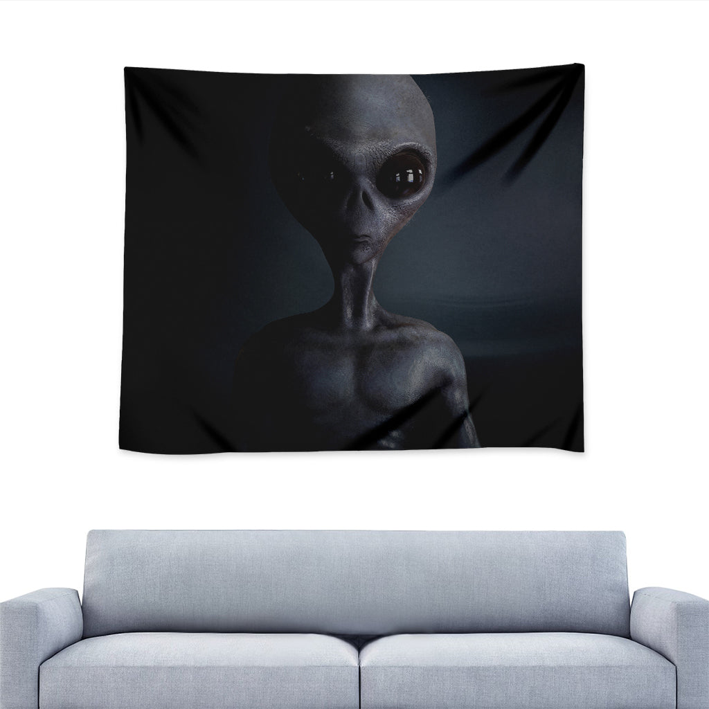 Scary Grey Alien 3D Print Tapestry