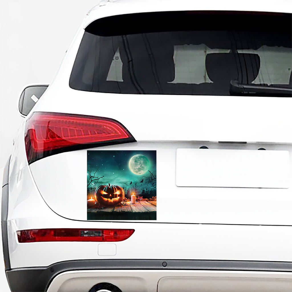 Scary Halloween Pumpkin Print Car Sticker