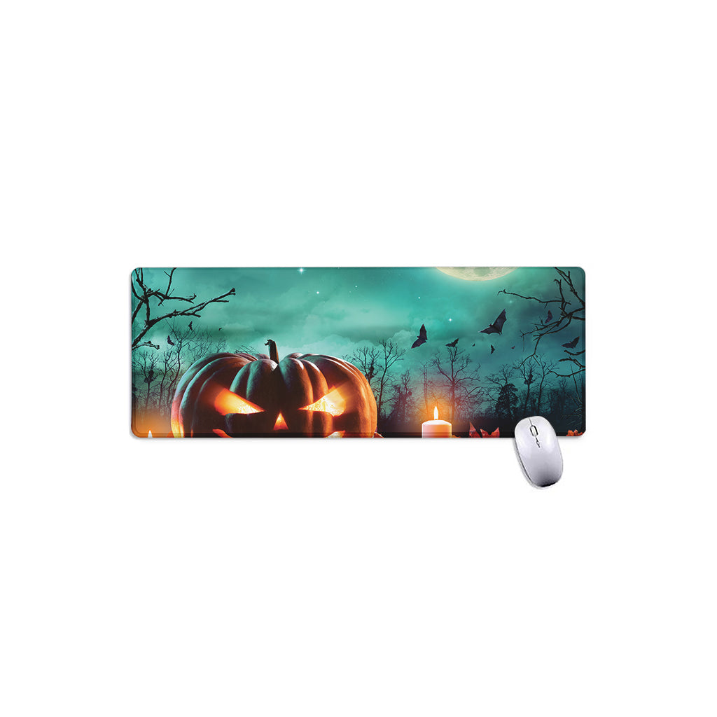 Scary Halloween Pumpkin Print Extended Mouse Pad