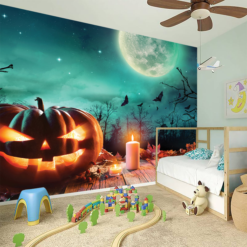 Scary Halloween Pumpkin Print Wall Sticker