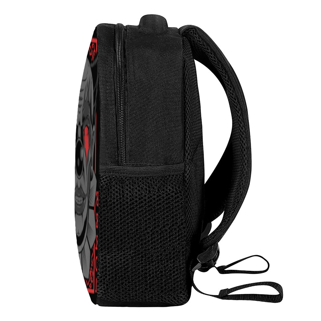 Scary Joker Card Print Casual Backpack