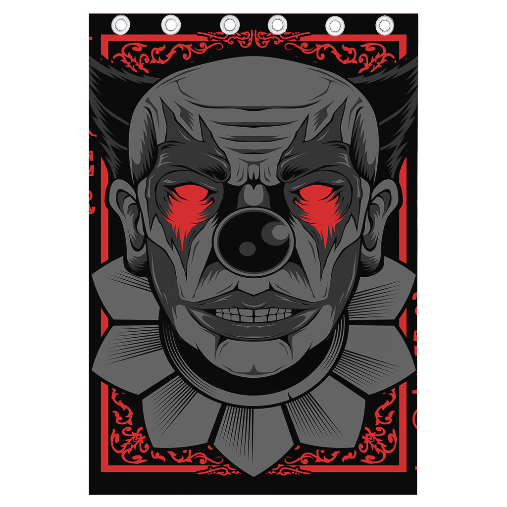 Scary Joker Card Print Curtain