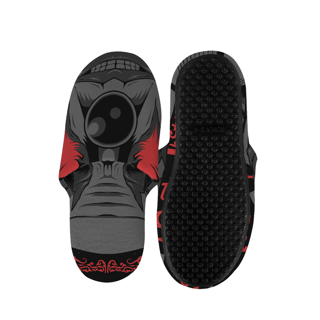Scary Joker Card Print Slippers