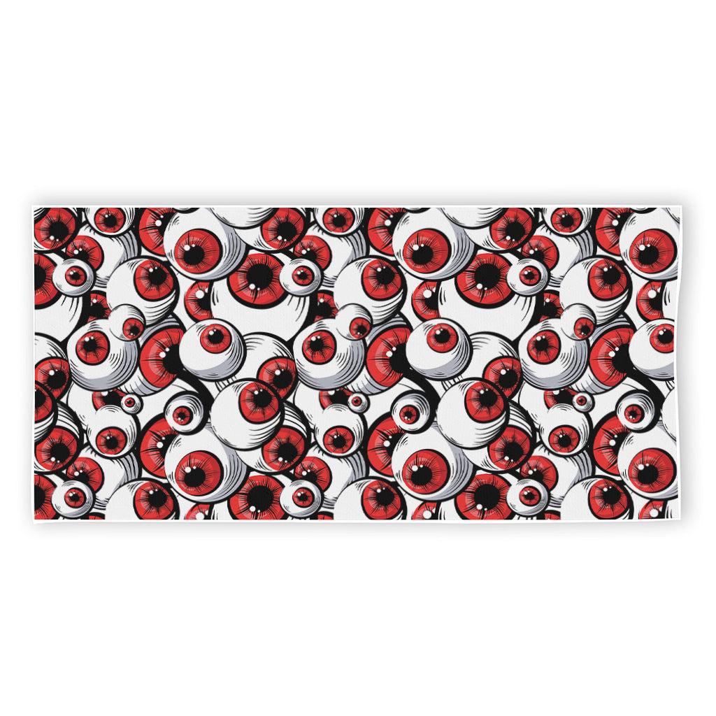 Scary Red Eyeball Pattern Print Beach Towel
