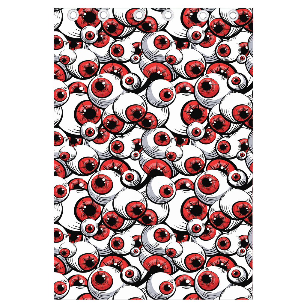Scary Red Eyeball Pattern Print Curtain