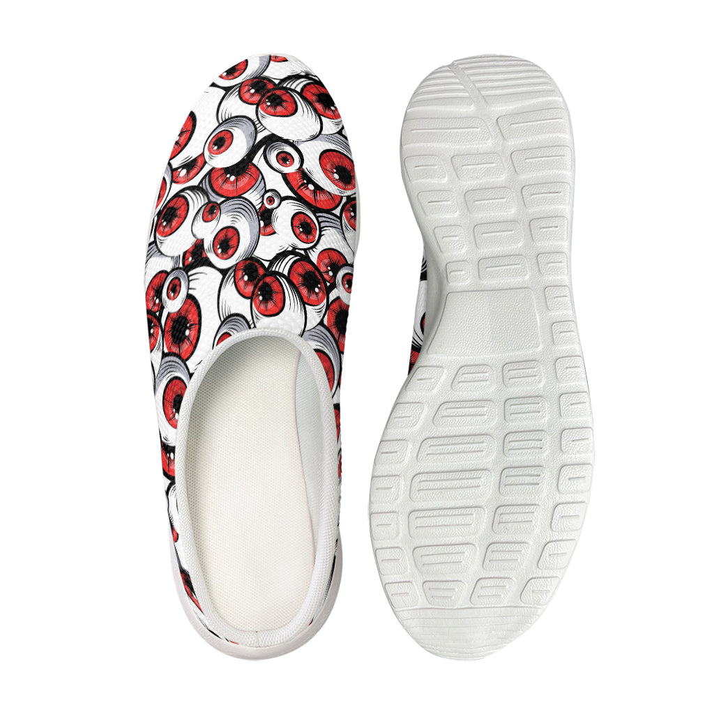 Scary Red Eyeball Pattern Print Mesh Casual Shoes